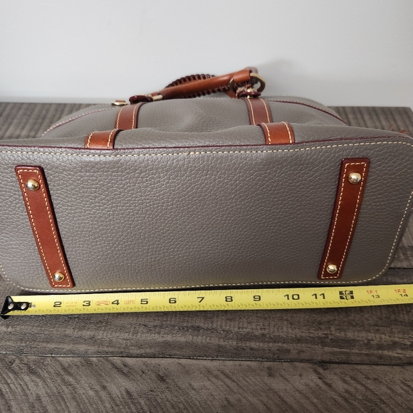 Dooney & Bourke Audrey Elephant Pebble Leather Satchel Domed Bag Gray - Picture 8 of 12